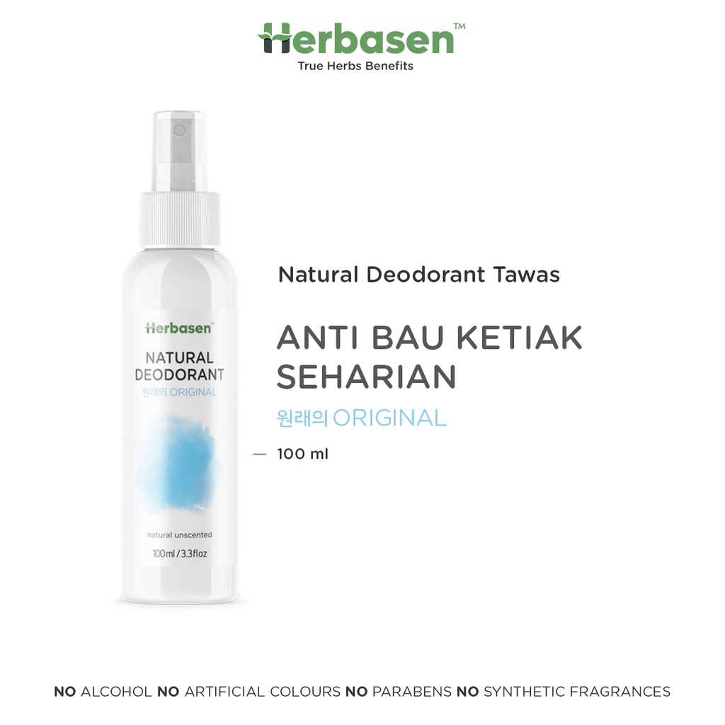 Jual Herbasen Natural Deodorant Tawas Spray Premium Varian Original 100