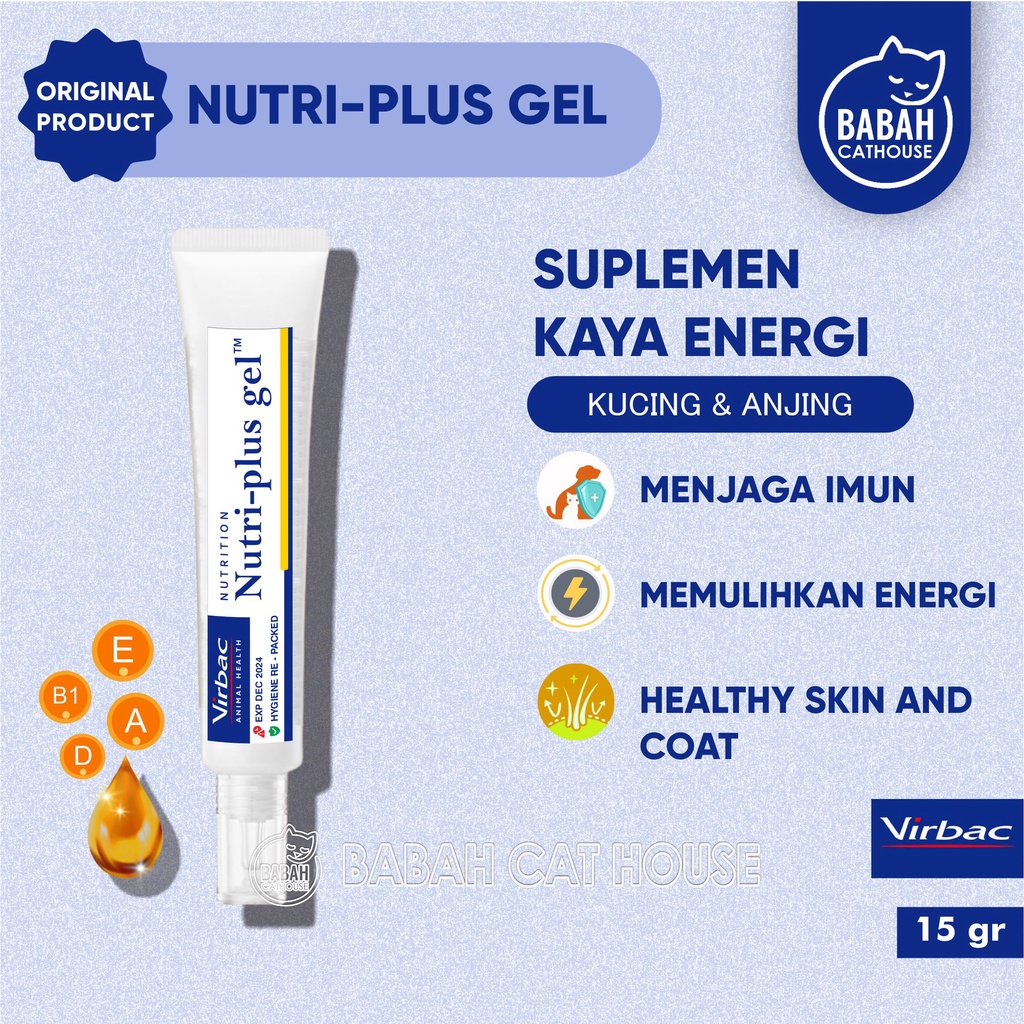 Jual NUTRI PLUS GEL 15gr Virbac Vitamin Untuk Kucing Anjing Penambah