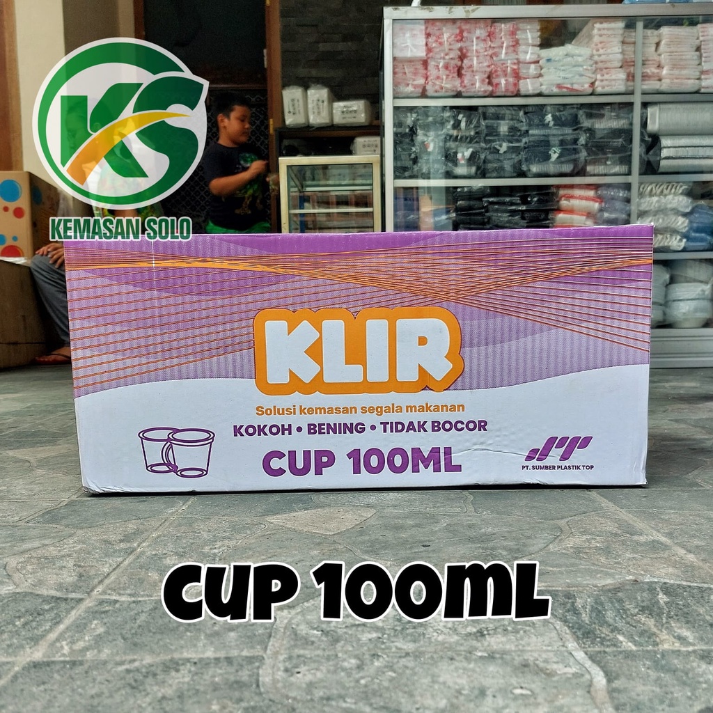 Jual THINWALL CUP TEMPAT PUDING PLASTIK 100ML 100 ML KLIR DUS