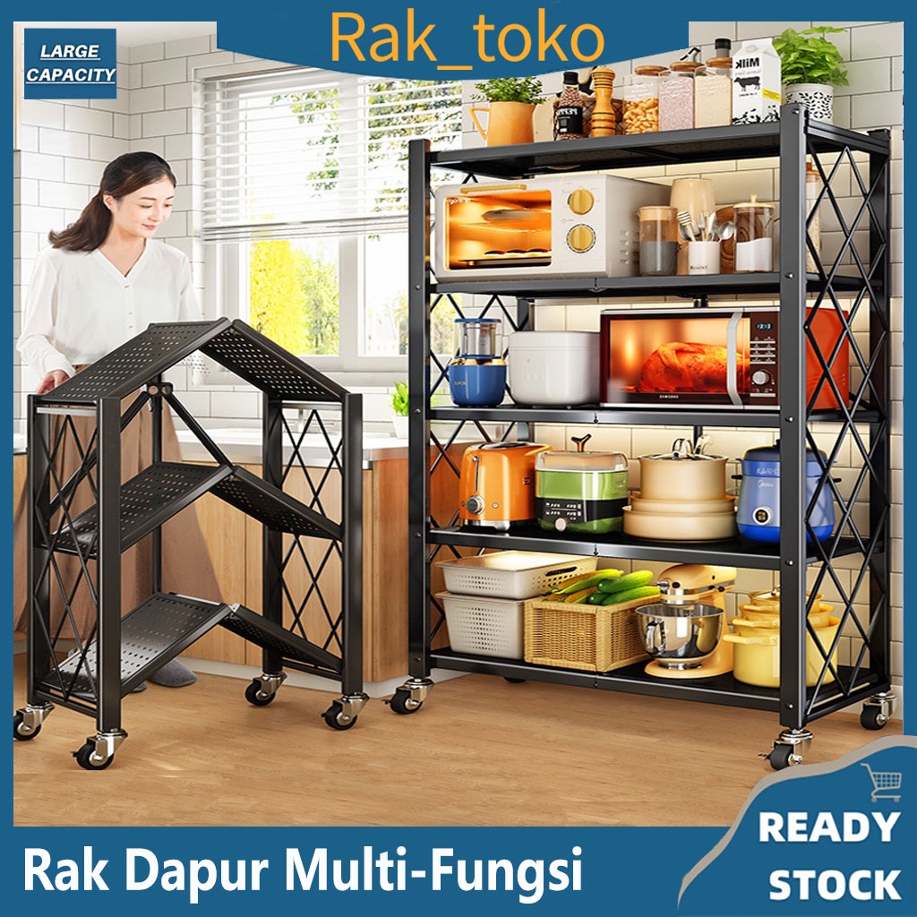 Jual Rak Dapur Lipat Serbaguna Susun Stainless Steel Rumah