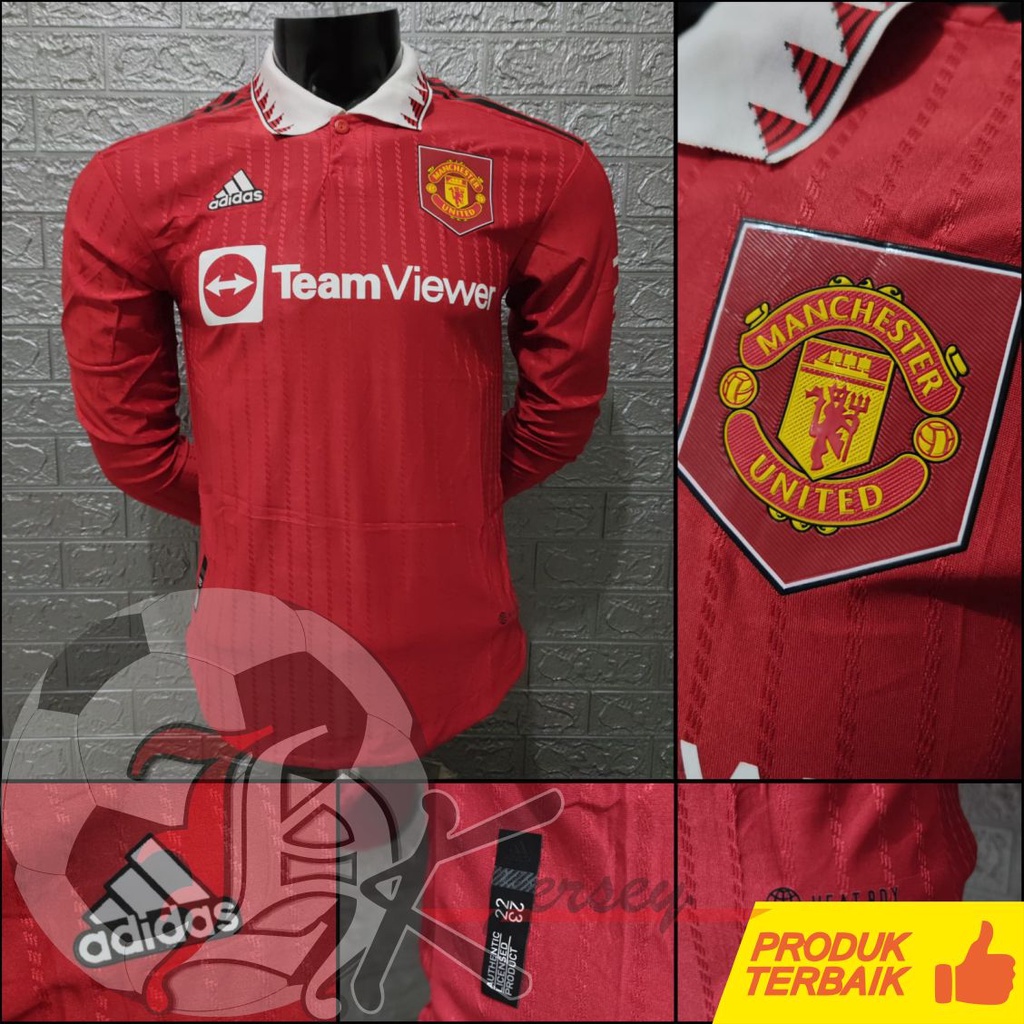 Jual JERSEY BOLA MU HOME LONGSLEEVE PLAYER ISSUE 2022 2023 GRADE ORI