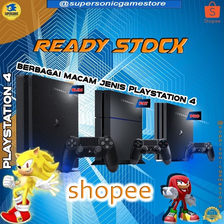 Jual Playstation 4 PS4 Slim 500GB Fat 500GB Pro 1TB 2 Stik Shopee