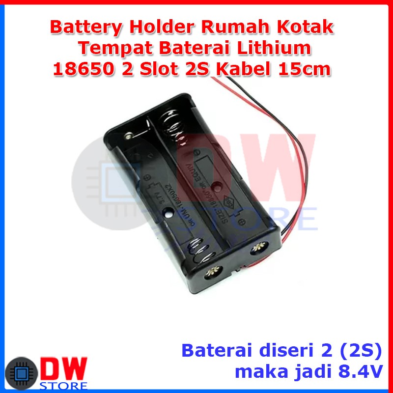 Jual BATTERY HOLDER TEMPAT KOTAK CASE BATERAI 3 7V 2X 18650 2X