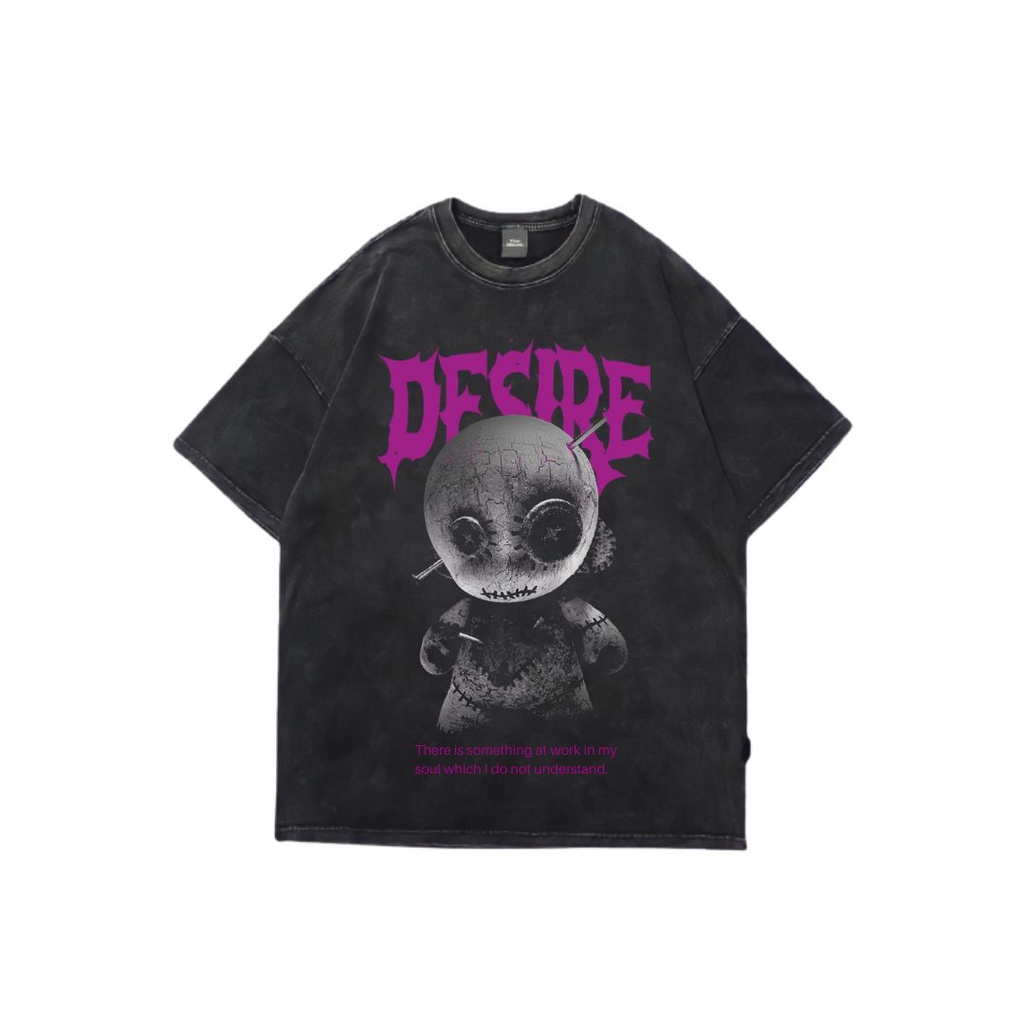 Jual Psycho Crucify Desire Oversized T Shirt Stone Wash Kaos