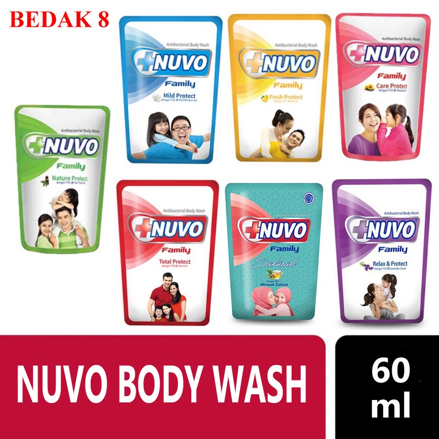 Jual Nuvo Sabun Mandi Cair Anti Bakterial Pouch 60 Ml Nuvo Body Wash