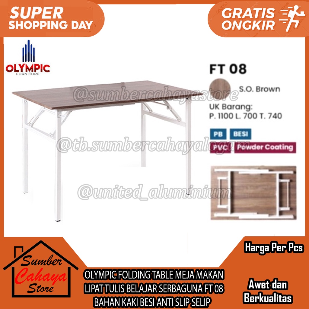 Jual OLYMPIC FOLDING TABLE FT O8 MEJA BELAJAR TULIS KERJA LAPTOP