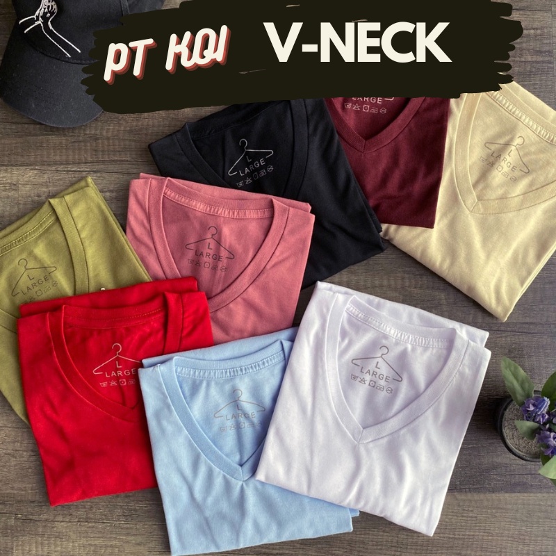 Jual Kaos Polos V Neck Lengan Pendek Cotton Combed S Shopee Indonesia