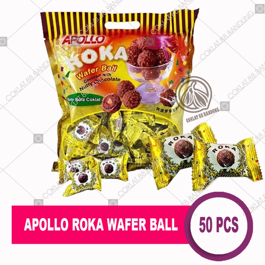 Jual Coklat Roka Apollo Isi Apollo Roka Wafer Ball Cokelat Malaysia