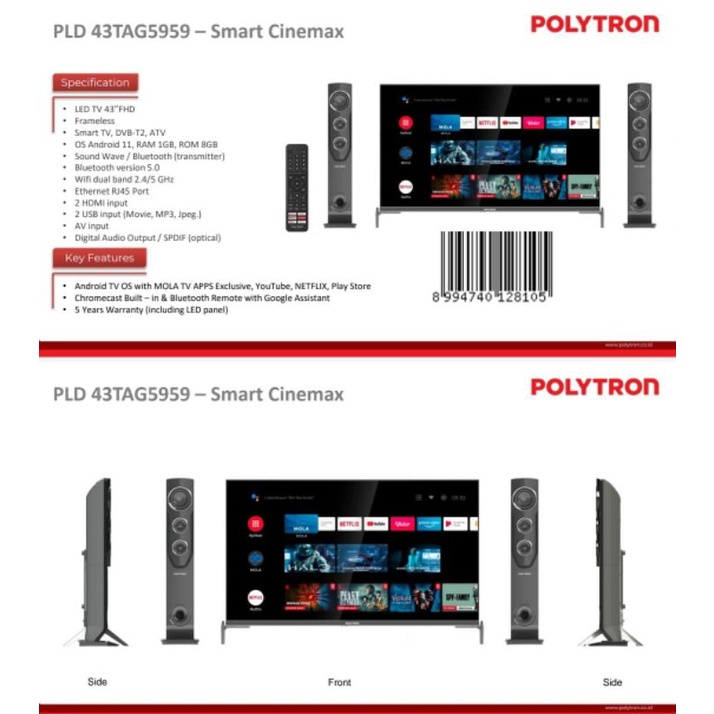 Jual Led Tv Polytron Pld Tag Bag Smart