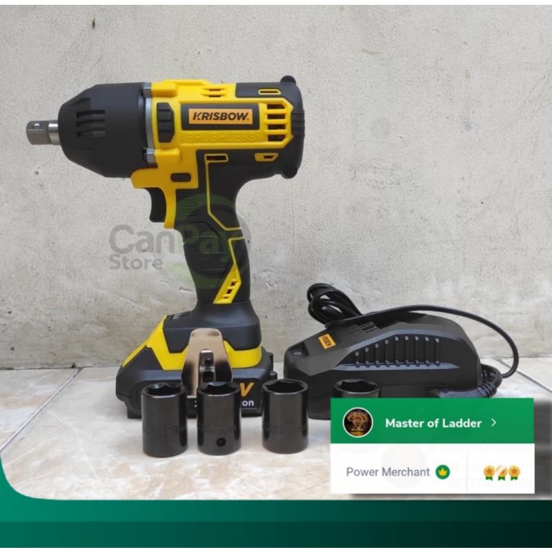 Jual Krisbow Cordless Impact Wrench 18V Brushless DC Motor IRCIWB18