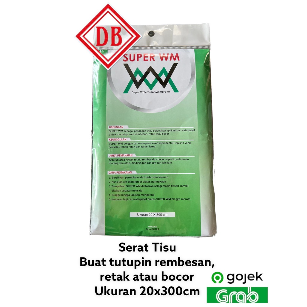 Jual DB SERAT TISU 20X300CM SERAT LAPISAN BOCOR SUPER WATERPROOF