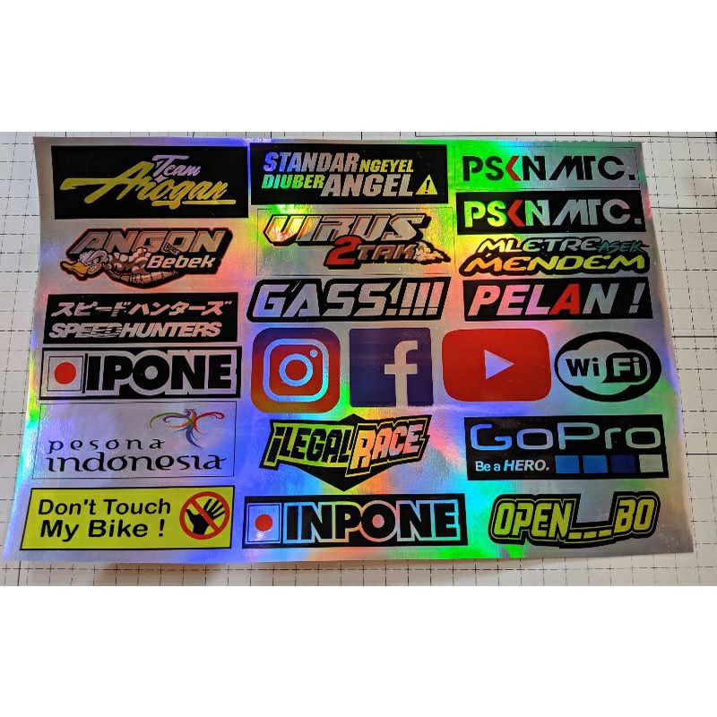 Jual STIKER RACING PACK HOLOGRAM RCB ISI 20 30 PCS Shopee Indonesia