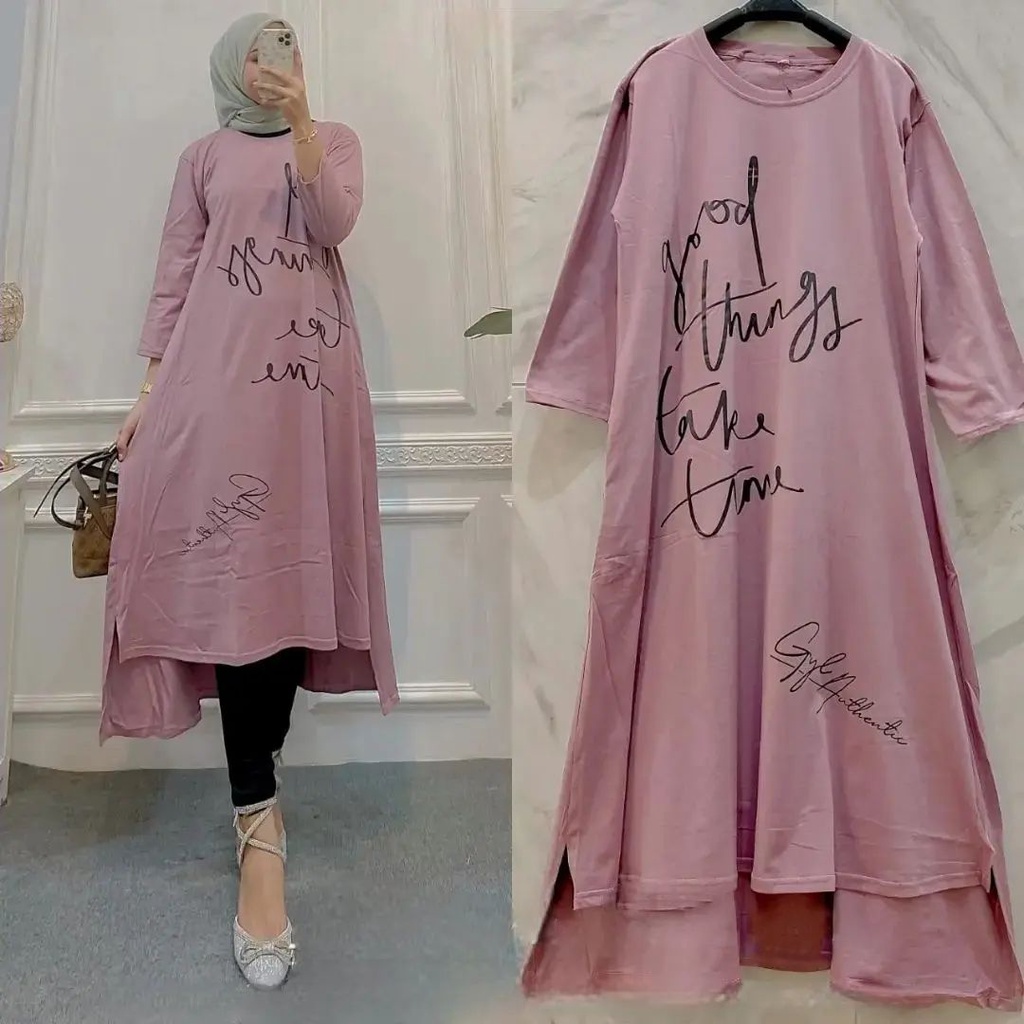 Jual Gamis Midi Terbaru Arista Midi Bo Bahan Kaos Katun Combed S