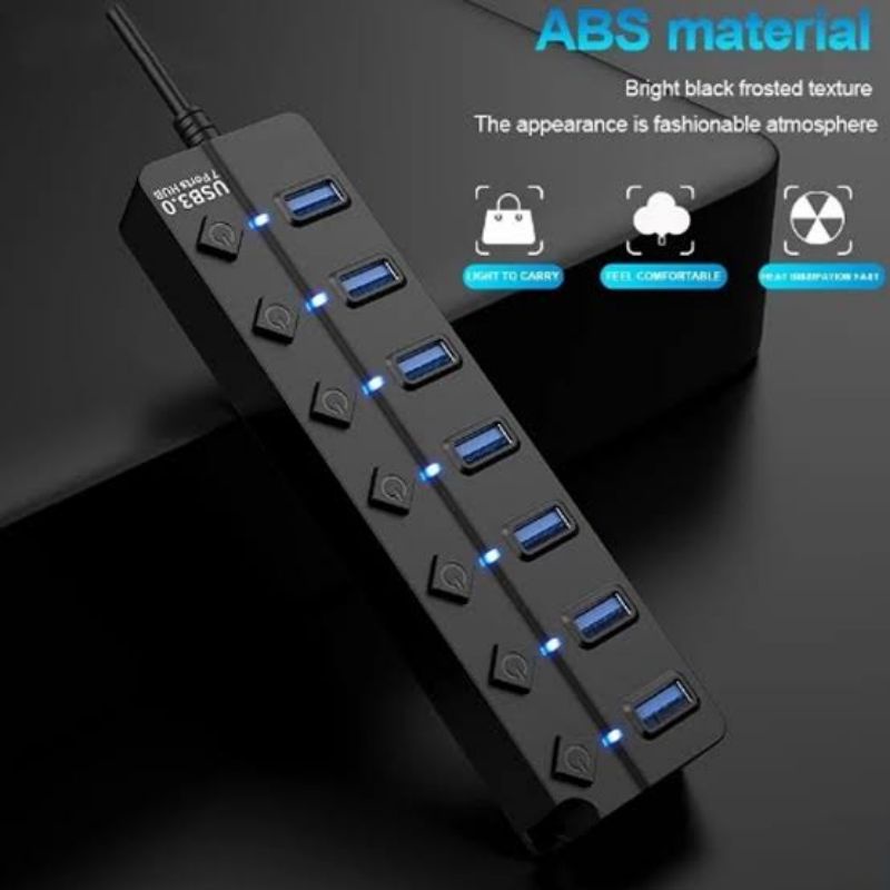 Jual USB 3 0 Hub 7 Port Saklar Usb3 0 Hub 7port On Off Shopee Indonesia