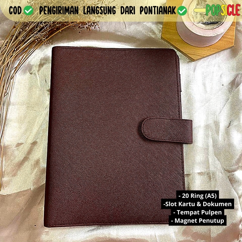 Jual Binder A Polos Flashee Ring Coklat Tua Binder A Murah Agenda