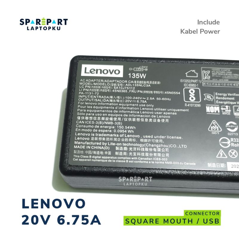 Jual Adaptor Charger Laptop Lenovo Legion Y Y Y V A