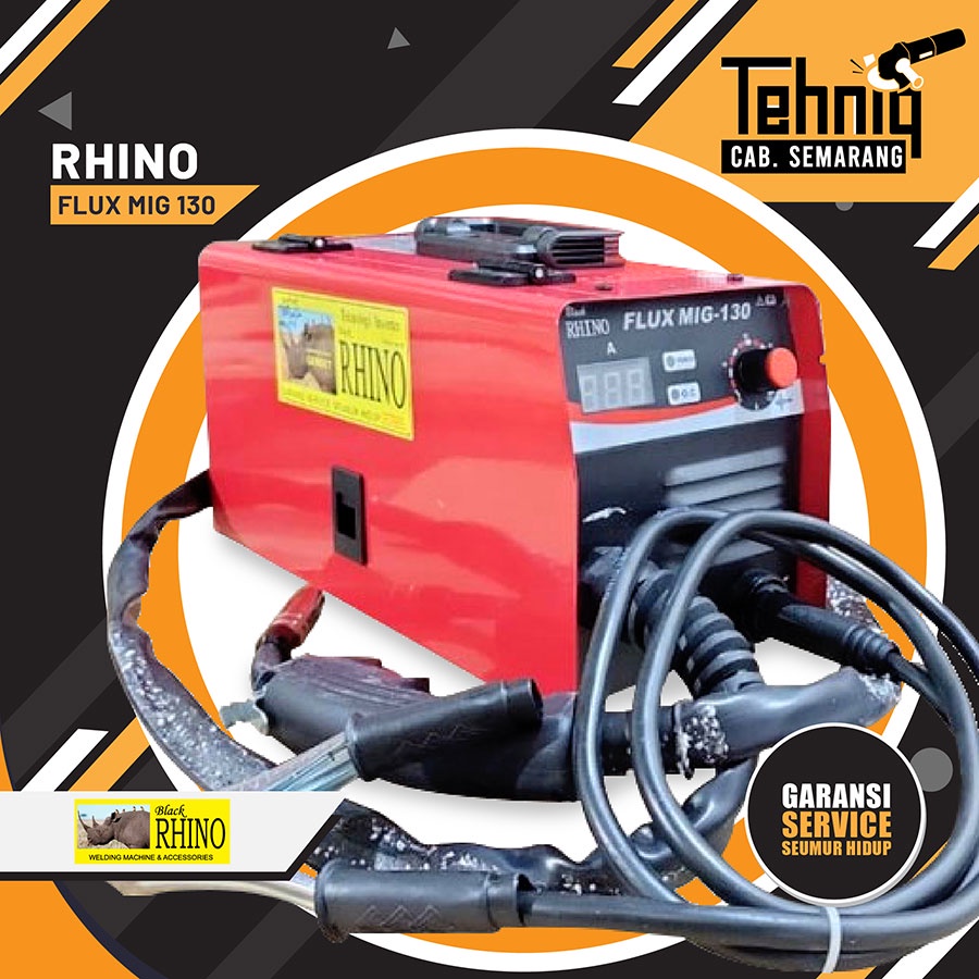 Jual Mesin Las Listrik Trafo Las Gas RHINO FLUX MIG 130 Inverter