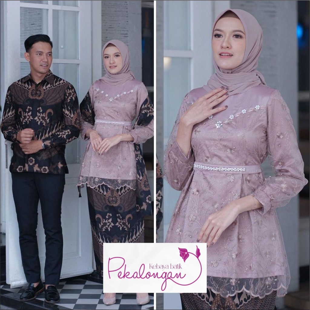 Jual Batik Couple Kebaya Modern Kebaya Tunangan Lamaran Baju Wisuda Batik Brukat Terbaru