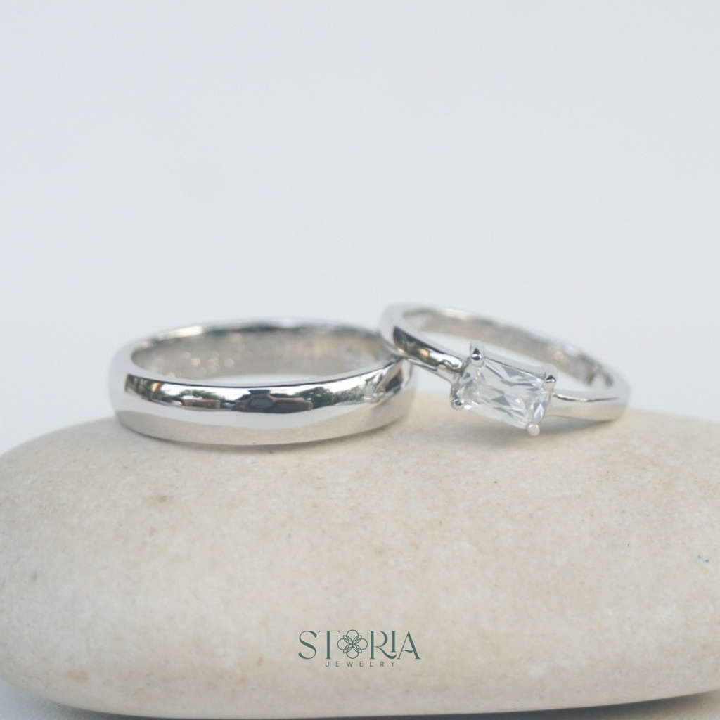 Jual Cincin Kawin Couple Perak Sterling Silver Ss Nikah Tunangan