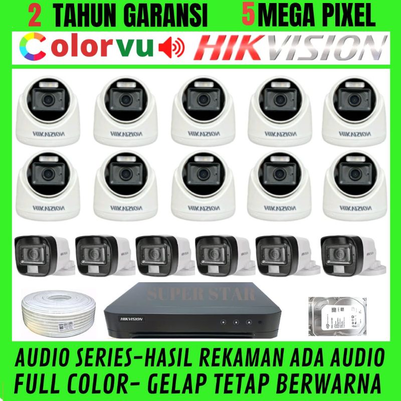 Jual Paket Cctv Hikvision Colorvu Channel Kamera Mp Audio Full