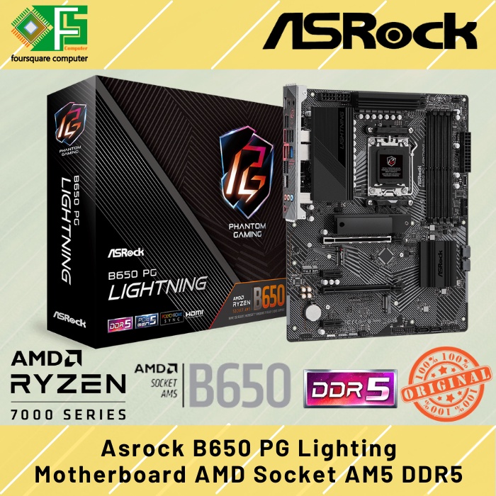 Jual Asrock B650 PG Lightning Motherboard AMD Socket AM5 DDR5 ATX