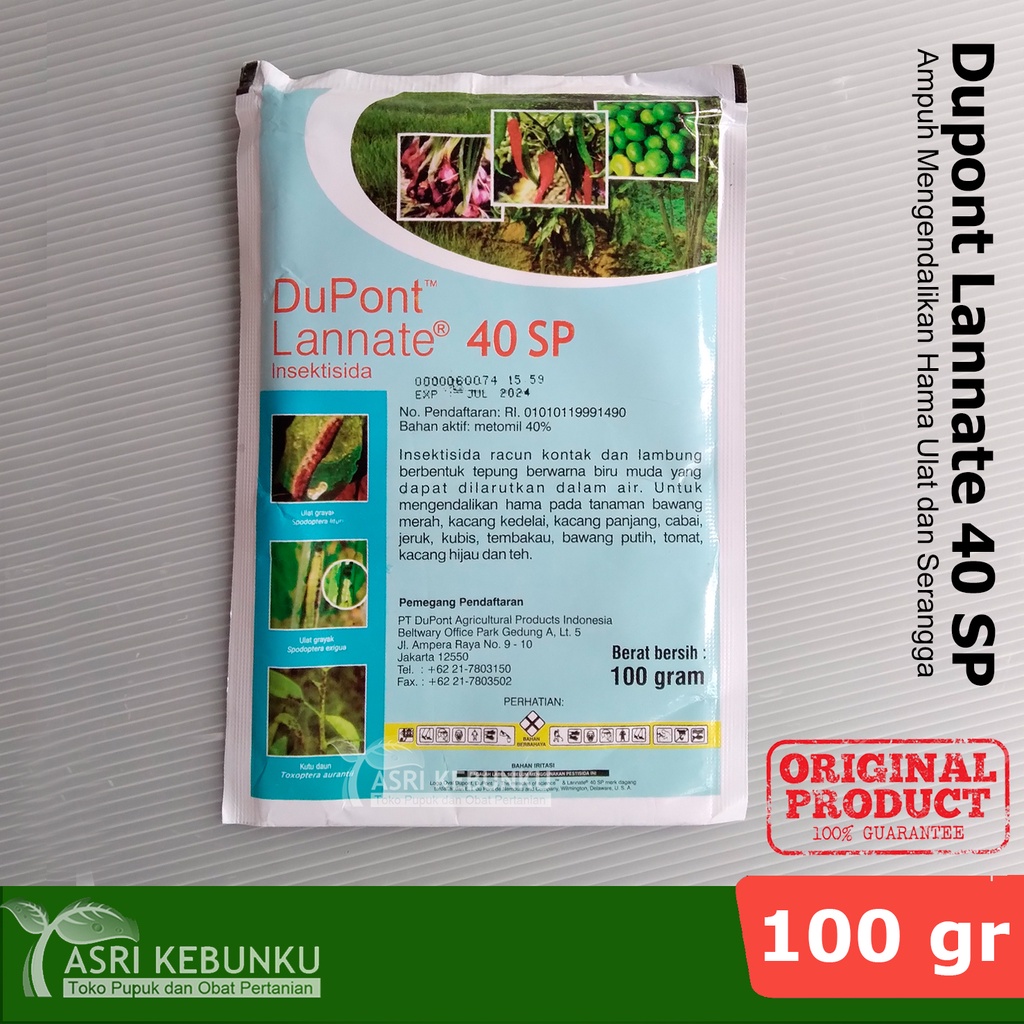 Jual Insektisida DuPon Lannate 40 SP Biru 100 Gram Ampuh MMmbasm Ulat