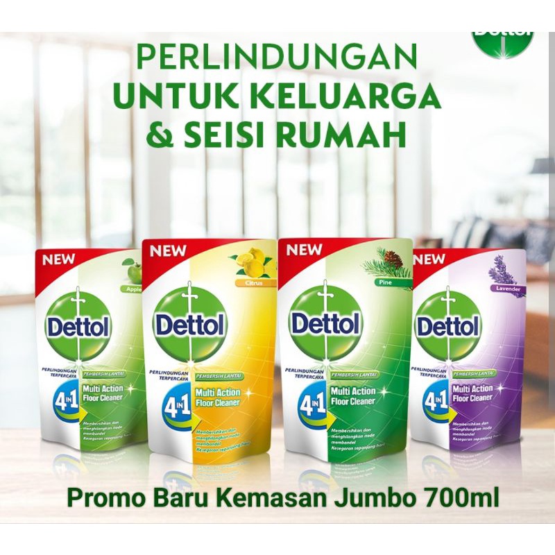 Jual Detol Floor Cleaner Pembersih Lantai Antibacterial Jumbo Ml