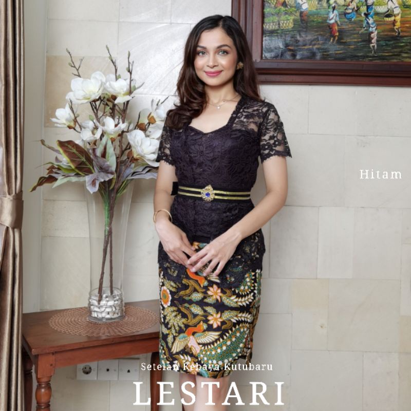 Jual Setelan Kebaya Kutubaru Modern Lengan Pendek Brokat Lestari