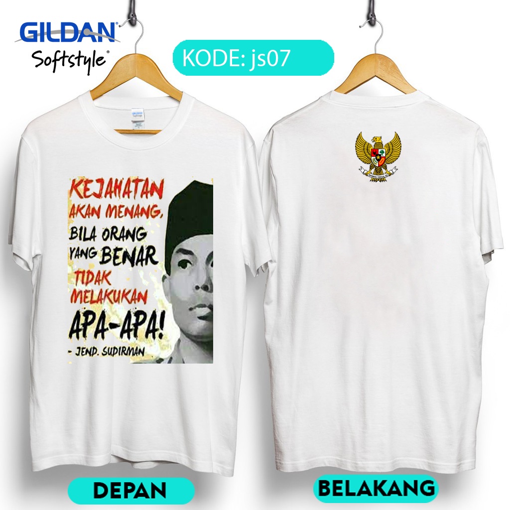 Jual KAOS PAHLAWAN NASIONAL JENDRAL SOEDIRMAN ORIGINAL GILDAN JS07