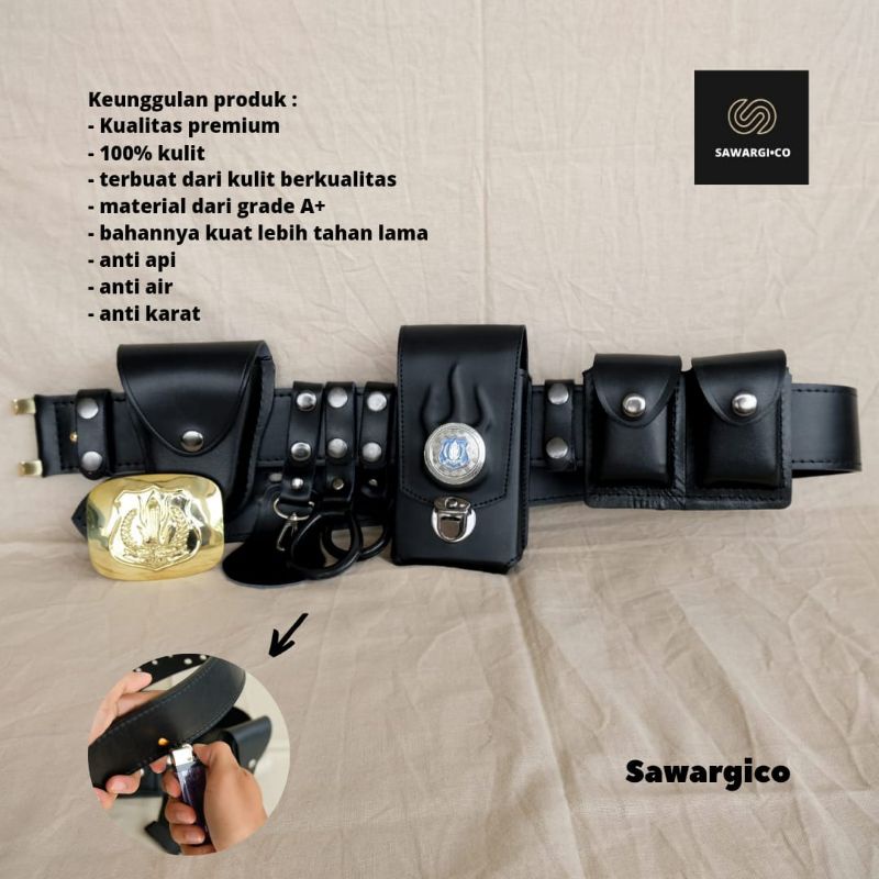 Jual Kopel Sabuk Security Kulit Karlit PQ Fullset Atribut By Sawargico