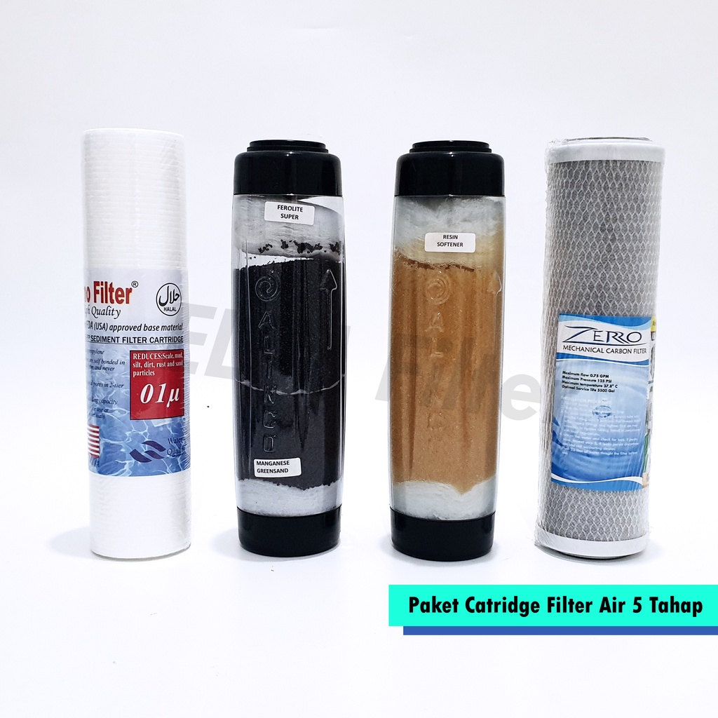 Jual Paket 4 Catridge 10inch 5 Tahap Filter Air Sumur Filter Air