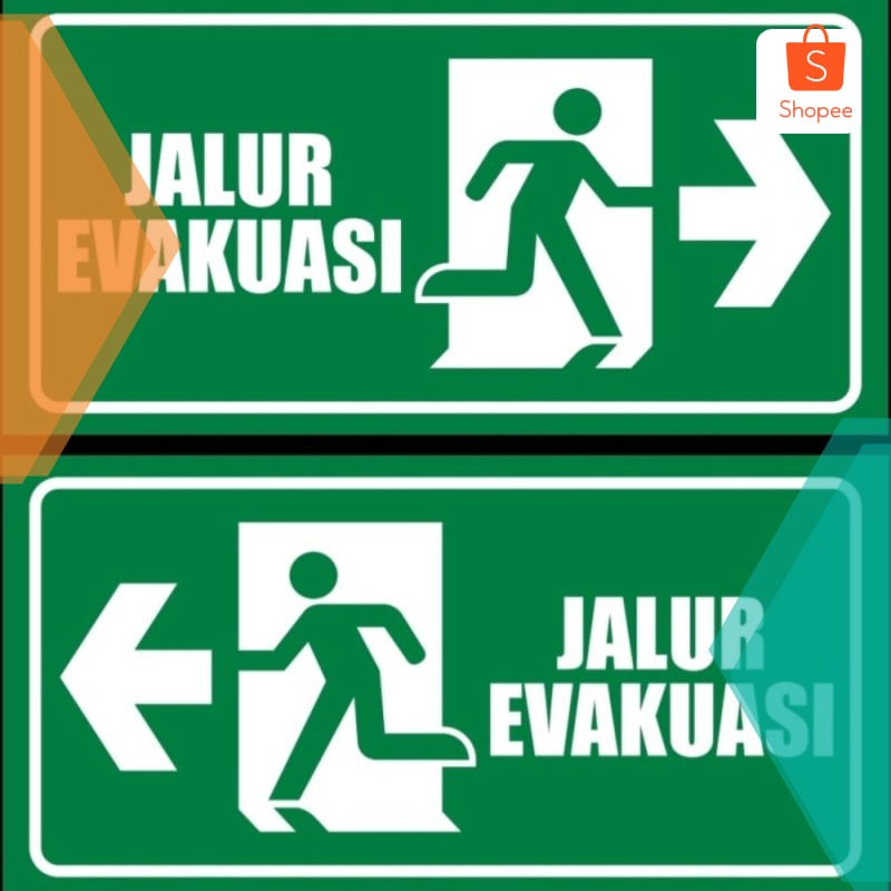 Jual Promo Akrilik Jalur Evakuasi Panah Sign Rambu Pintu Darurat Arah