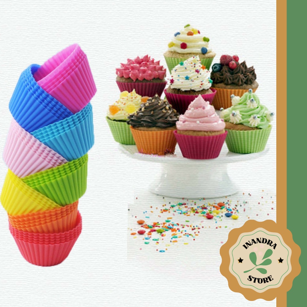 Jual Cetakan Silikon Kue Cupcake Muffin Silicon Warna Warni Untuk Alat