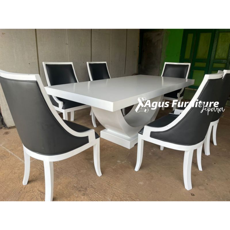 Jual SET MEJA MAKAN DUCO MODERN MINIMALIS K6 Meja Modern Elegan Model