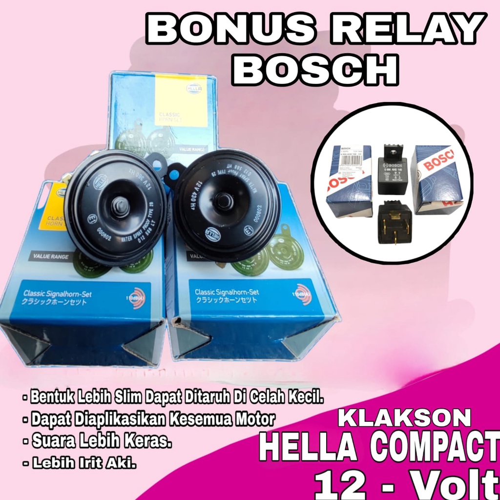 Jual KLAKSON HELLA DISC COMPACT HORN 12 V DAN KABEL RELAY DENSO MM