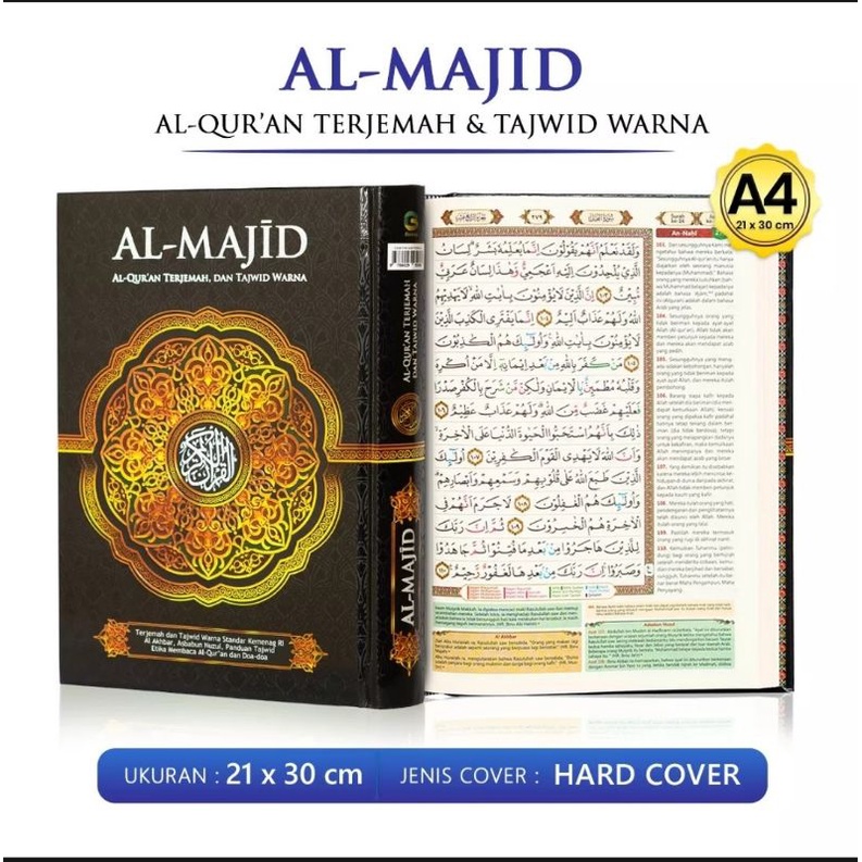 Jual Alquran Al Majid A4 Alquran Terjemah Tajwid Warna Almajid Ukuran