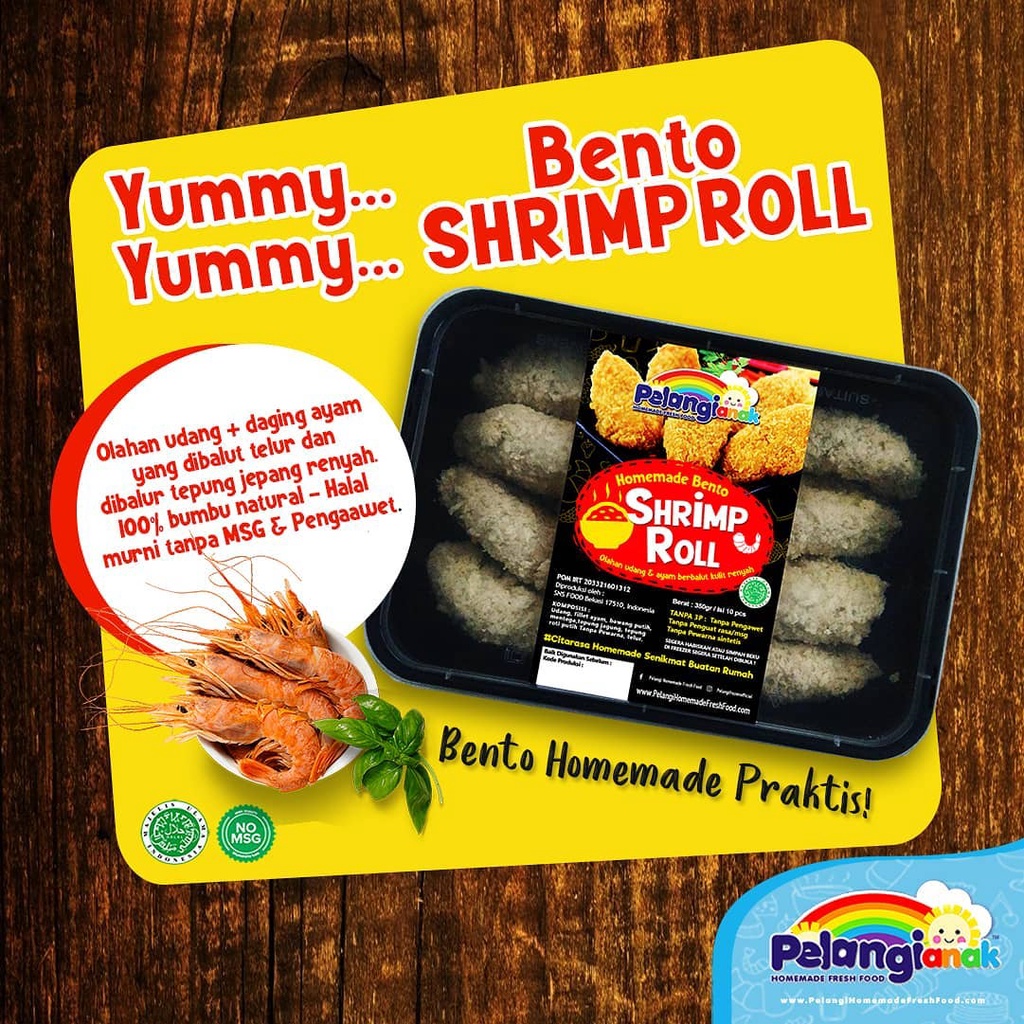 Jual Shrimp Roll Bento Sehat Olahan Nugget Udang Non MSG Non Pengawet