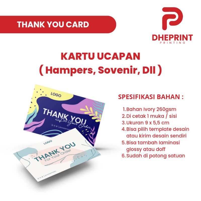 Jual Thank You Card Kartu Ucapan Birthday Card Kartu Hampers