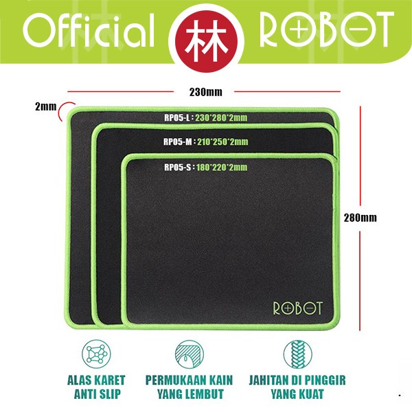 Jual Robot Rp Mousepad Anti Slip Gaming Polos Hitam Murah Rubber