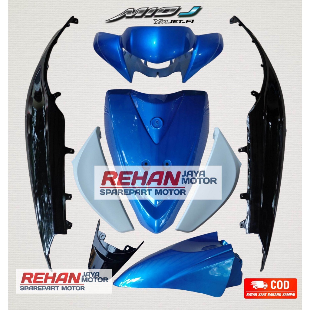 Jual Full Cover Body Halus Yamaha Mio J Biru Tahun