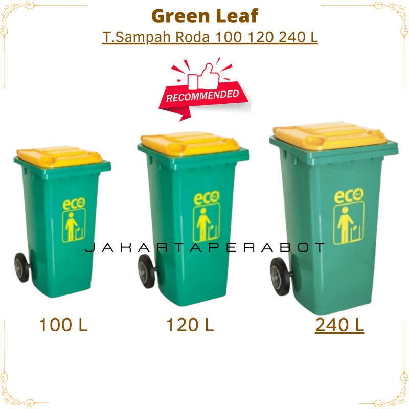 Jual Green Leaf Atari Tempat Sampah Roda Liter Eco