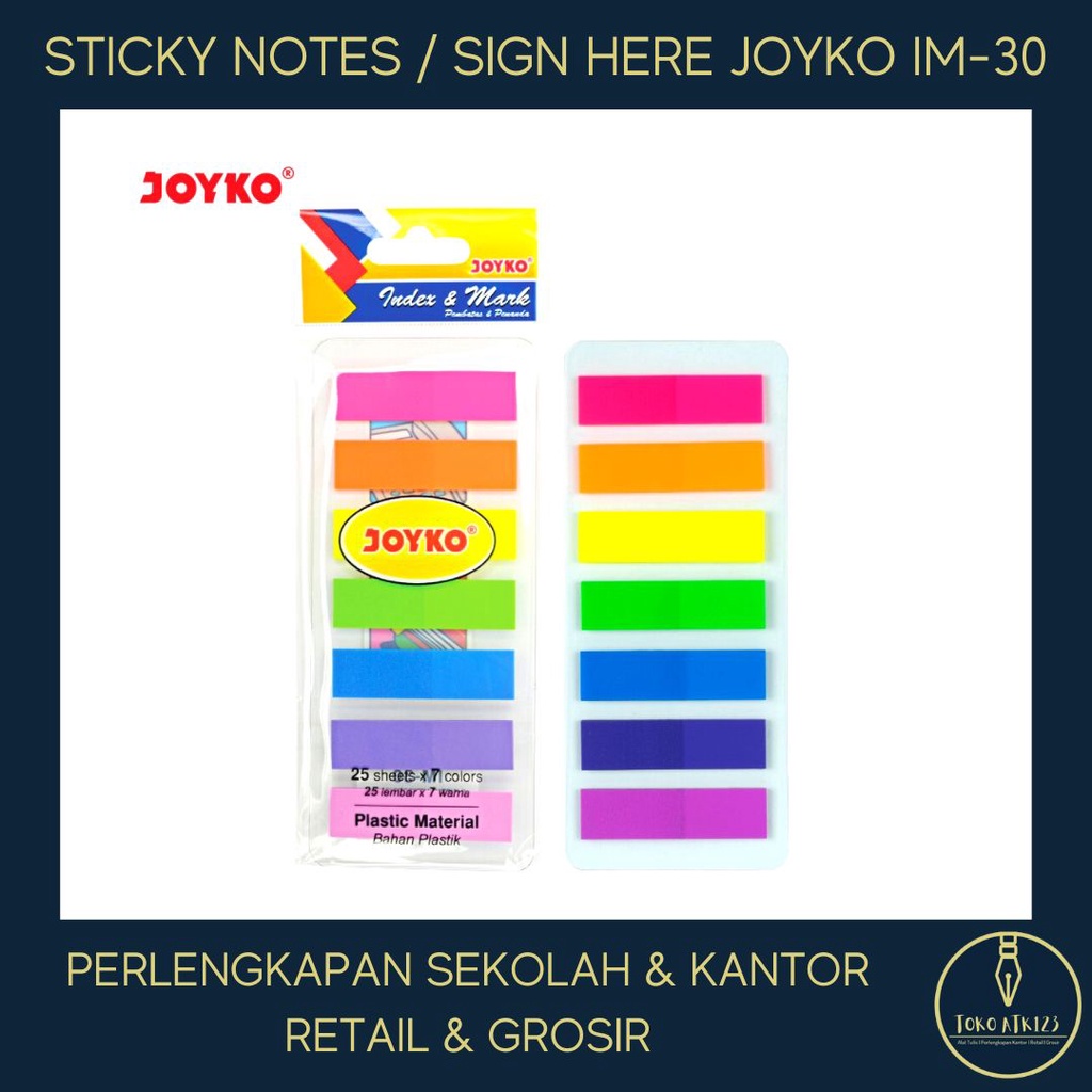 Jual Sticky Note Sign Here Merk Joyko IM 30 Bahan Plastik Shopee