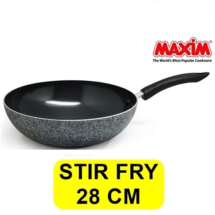 Jual Maxim Neostone Stir Fry Cm Ceramic Marble Stirfry Deep Wok