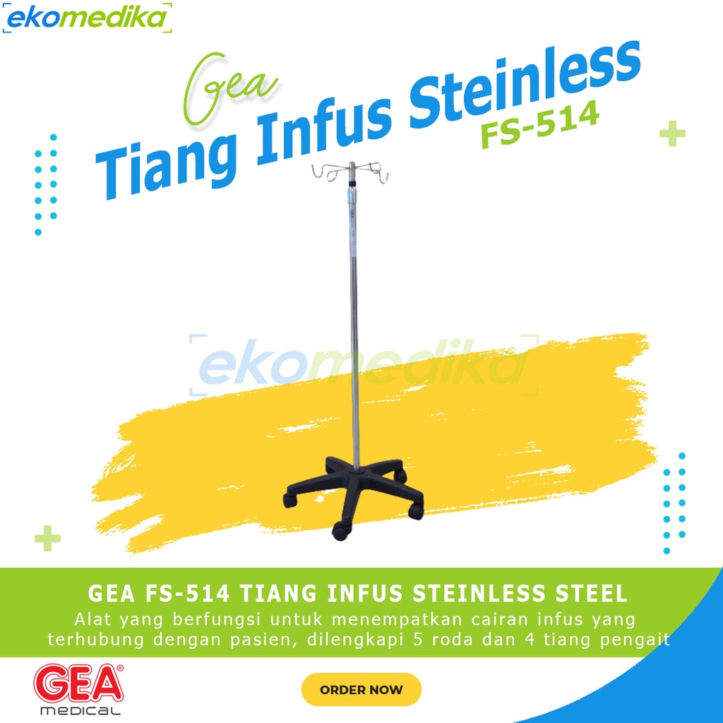 Jual Tiang Infus Stainless Gea Fs Tiang Infus Rumah Sakit Klinik