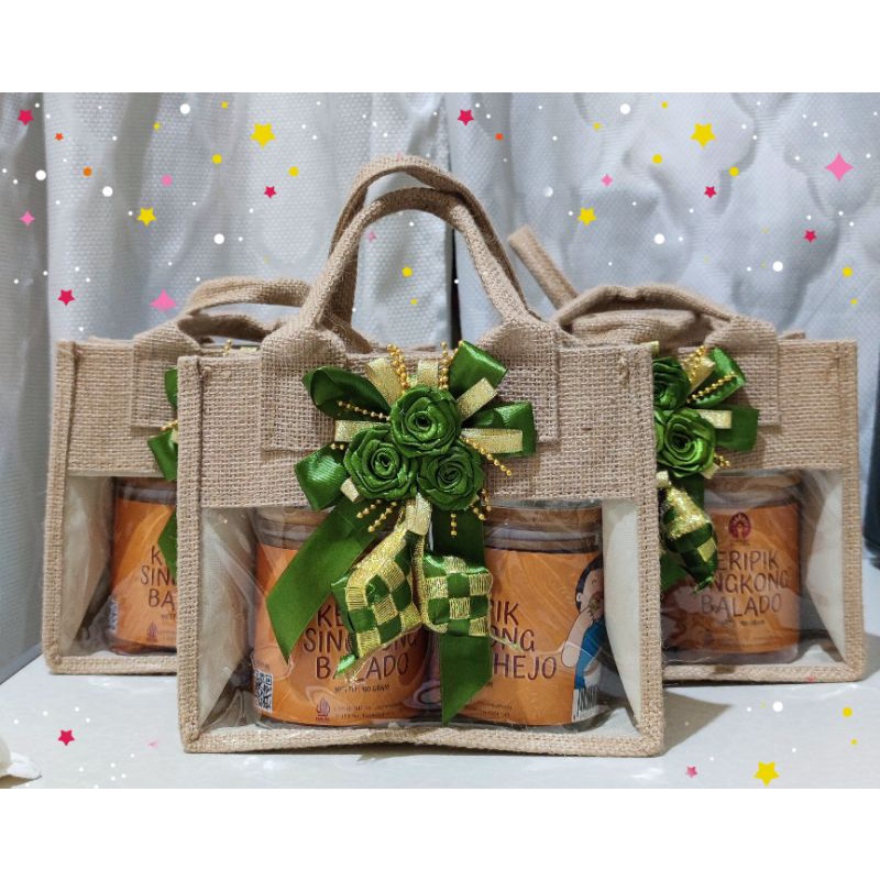 Jual Hampers Lebaran Dengan Tas Cantik Berisi Keripik Singkong By