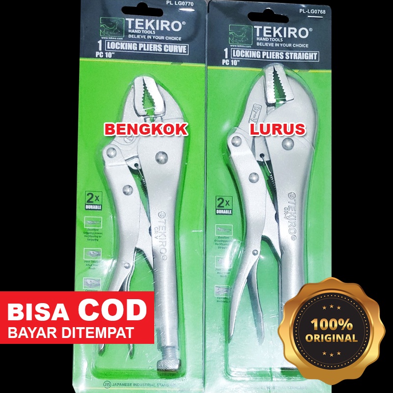 Jual TEKIRO TANG BUAYA 7 INCH Dan 10 INCH BENGKOK DAN LURUS LOCKING