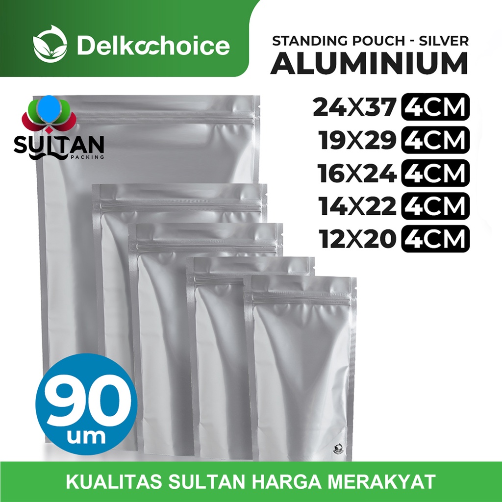 Jual Standing Pouch Full Alumunium Super Silver Non Window Kemasan