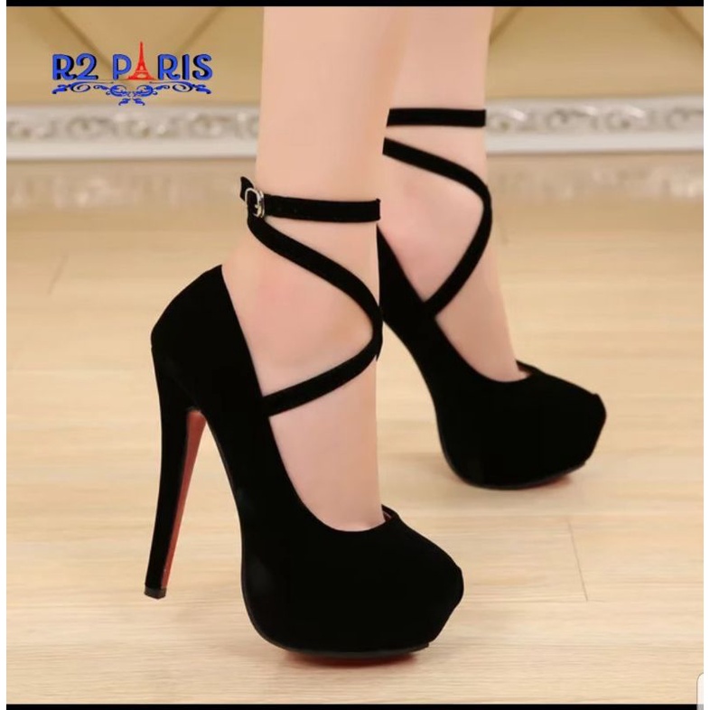 Jual SEPATU HIGH HEELS STILETTO MR HEELS BEST SELLER GLADIATOR HITAM