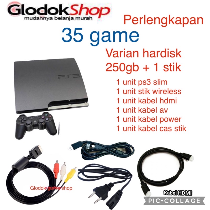 Jual PS3 PS 3 SLIM SERI 30XXX ASLI CFW HFW KUALITAS GRADE A HDD 1000gb