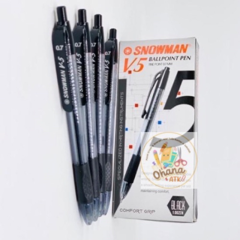 Jual Pack Pulpen Snowman V Mm Ballpoint Pen Shopee Indonesia